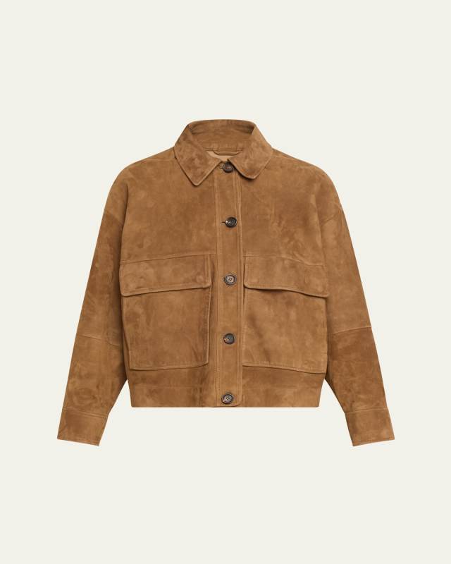 Couture Suede Button Front Jacket
